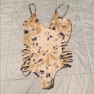 Sexy cut out tye dye body suit